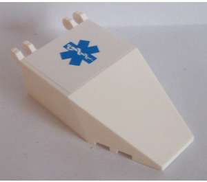 LEGO White Windscreen 4 x 7 x 1.6 with EMT Star Sticker (30372)