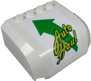 LEGO Weiß Windschutzscheibe 5 x 6 x 2 Gebogen mit Green Auto Haul Aufkleber (61484)
