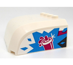 LEGO White Windscreen 5 x 6 x 2 Curved with Magenta Can of Soda on Both Sides Sticker (61484)