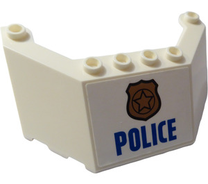 LEGO blanc Pare-brise 5 x 8 x 2 avec Badge et "Police" Autocollant (30741)