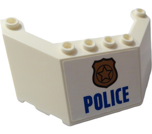 LEGO Weiß Windschutzscheibe 5 x 8 x 2 mit Abzeichen und "Polizei" Aufkleber (30741)