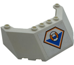 LEGO Bianco Parabrezza 5 x 8 x 2 con Guardia costiera logo Adesivo (62576)