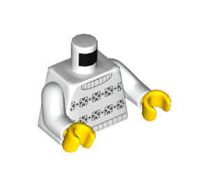 LEGO White Woman in White Sweater Minifig Torso (973 / 76382)