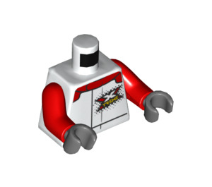 LEGO blanc ‘Xtreme’ logo Jacket Minifig Torse (973 / 76382)
