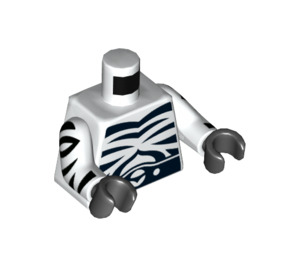 LEGO Vit Zebra-Man Minifigur Kropp (973 / 76382)