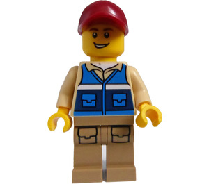 LEGO Wildlife Rescue Sjåfør med Mørk rød Caps Minifigur