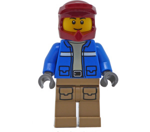LEGO Wildlife Rescue Motorcyclist mit Helm Minifigur