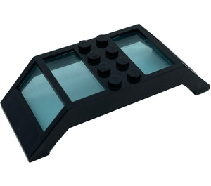 LEGO Venster 10 x 4 x 2 met Sloped Ends en Transparant Light Blauw Glas