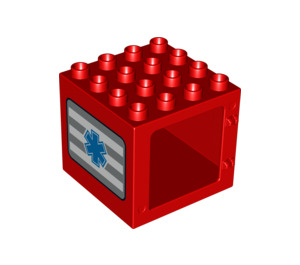 LEGO Window Frame 4 x 4 x 3 with Blue cross star on stripes (11345 / 15981)