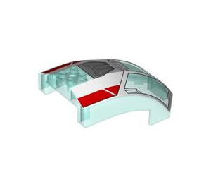 LEGO Windscreen 10 x 6 x 4 Curved with White and Red (18729 / 106153)