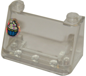 LEGO Windscreen 2 x 4 x 2 with Cupcake Sticker (3823)