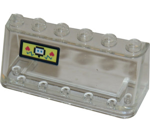 LEGO Voorruit 2 x 6 x 2 met Harten en Gezicht Sticker (4176)