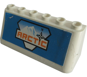 LEGO Windschutzscheibe 2 x 6 x 2 mit Team Arctic Logo Aufkleber (4176)
