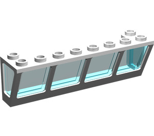 LEGO Windschutzscheibe 2 x 8 x 2 Invertiert mit Transparent Light Blau Glas (89648)