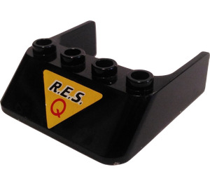 LEGO Pare-brise 4 x 4 x 1 avec R.E.S.Q logo Autocollant (6238)