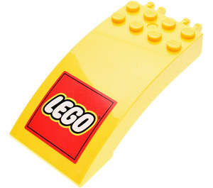 LEGO Pare-brise 4 x 8 x 2 Incurvé Charnière avec "LEGO" Autocollant (46413)