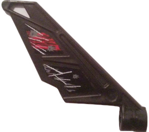 LEGO Wing with Axle Hole with Bullet Holes and Damage Sticker (61800)