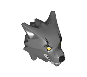 LEGO Wolf Head with Bright Light Yellow Eyes (75351)
