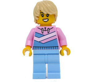 LEGO Kvinde - Bright Lyserød Hættetrøje Minifigur