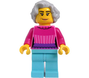 LEGO Frau - Dark Rosa oben Minifigur