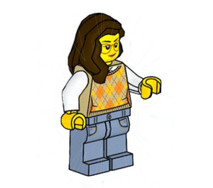 LEGO Kvinne i Argyle Genser Minifigur