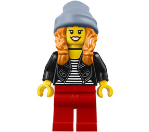 LEGO Woman dans Noir Leather Jacket Figurine