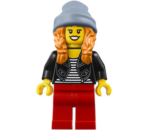 LEGO Vrouw in Zwart Leather Jasje Minifiguur