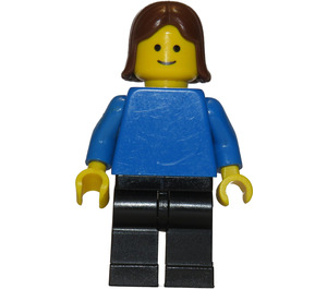 LEGO Frau im Blau oben mit Braun  Haar Minifigur