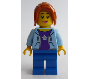 LEGO Woman in Bright Light Blue Sweatshirt Minifigure