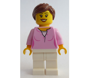 LEGO Woman in Bright Pink Sweater minifiguur