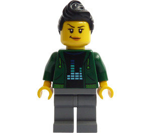 LEGO Woman in Dark Green Jacket minifiguur