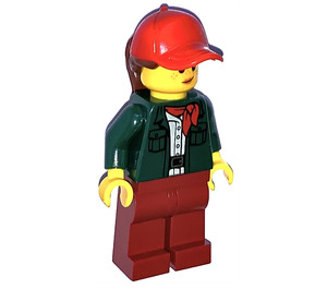 LEGO Woman in Dark Green Jacket with Red Hat Minifigure