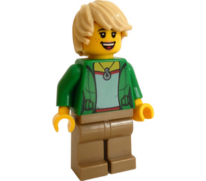 LEGO Vrouw in Groen Jasje Minifiguur