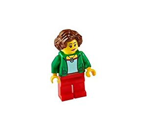 LEGO Woman in Green Jacket minifiguur