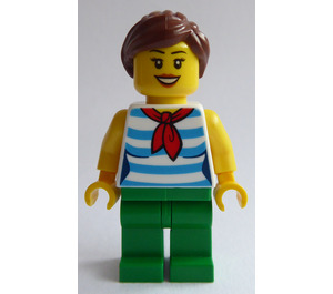 LEGO Woman dans Green Striped Shirt Figurine