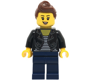 LEGO Woman in Leather Jacket minifiguur
