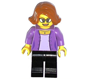 LEGO Žena v Medium Levandulová Bunda Minifigurka