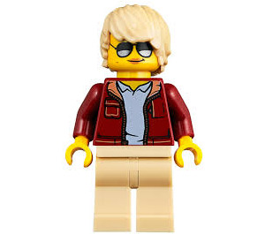 LEGO Frau im Open Dunkelrot Jacke Minifigur