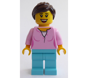 LEGO Woman im Pink Shirt Minifigur
