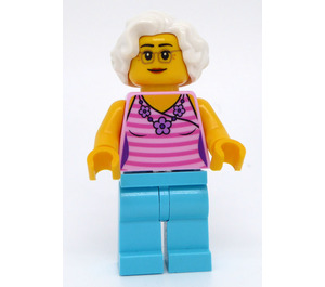 LEGO Woman in Pink Striped Shirt Minifigure