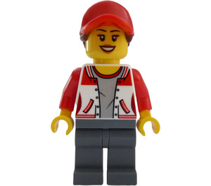 LEGO Woman in Red and White Jacket Minifigure