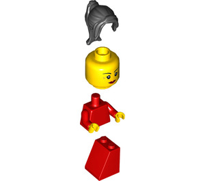 LEGO Woman in Rood Dress minifiguur