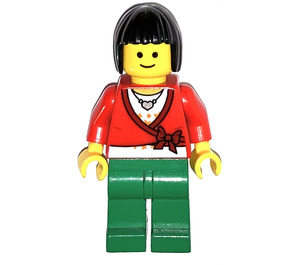 LEGO Frau im Rot Hemd mit Bogen Minifigur