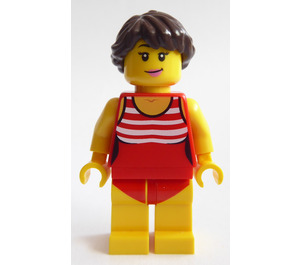 LEGO Kvinde i Rød Badedragt Minifigur