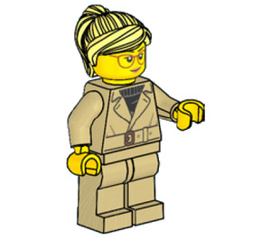 LEGO Frau im Trench Coat mit Pferdeschwanz Minifigur