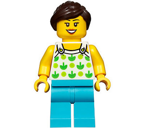 LEGO Woman in Wit Shirt met Green Plants minifiguur