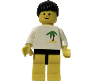 LEGO Kvinde i hvid Skjorte med Palm Træ Minifigur