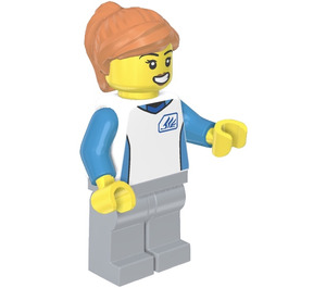 LEGO Kvinde i hvid Top Minifigur