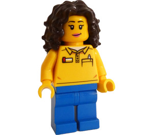 LEGO Kvinde i Gul Skjorte Minifigur