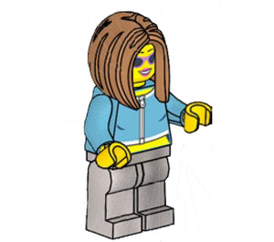 LEGO Kvinna - Medium Azure Topp Minifigur